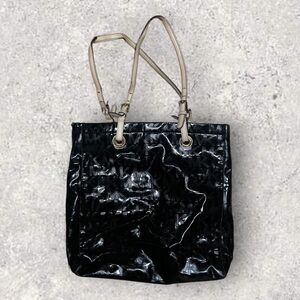 Black Pleather Large Tote Michael Kors bag women (Defects)